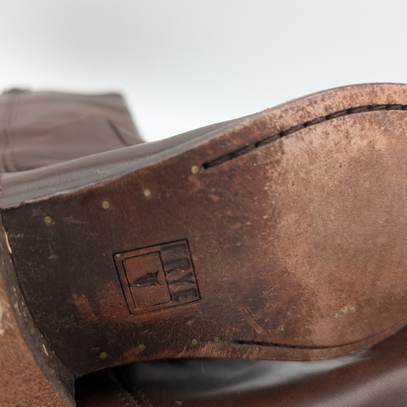 Frye Leather Brown Melissa Button Riding Tall Boots - Picture 10 of 11